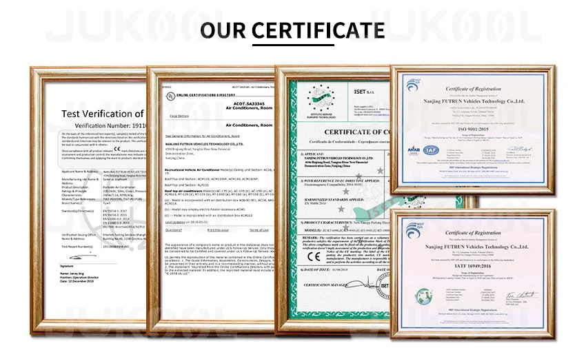 Certificates of 12v ac unit for truck